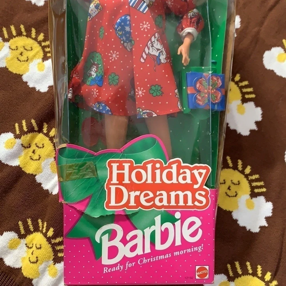 Vintage 1994 Mattel holiday dreams Christmas morning Barbie Blonde green eyes